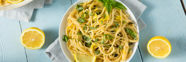 lemon spaghetti on plate
