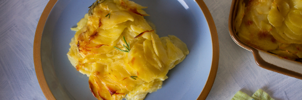 cheesy mashed potatoes on plate