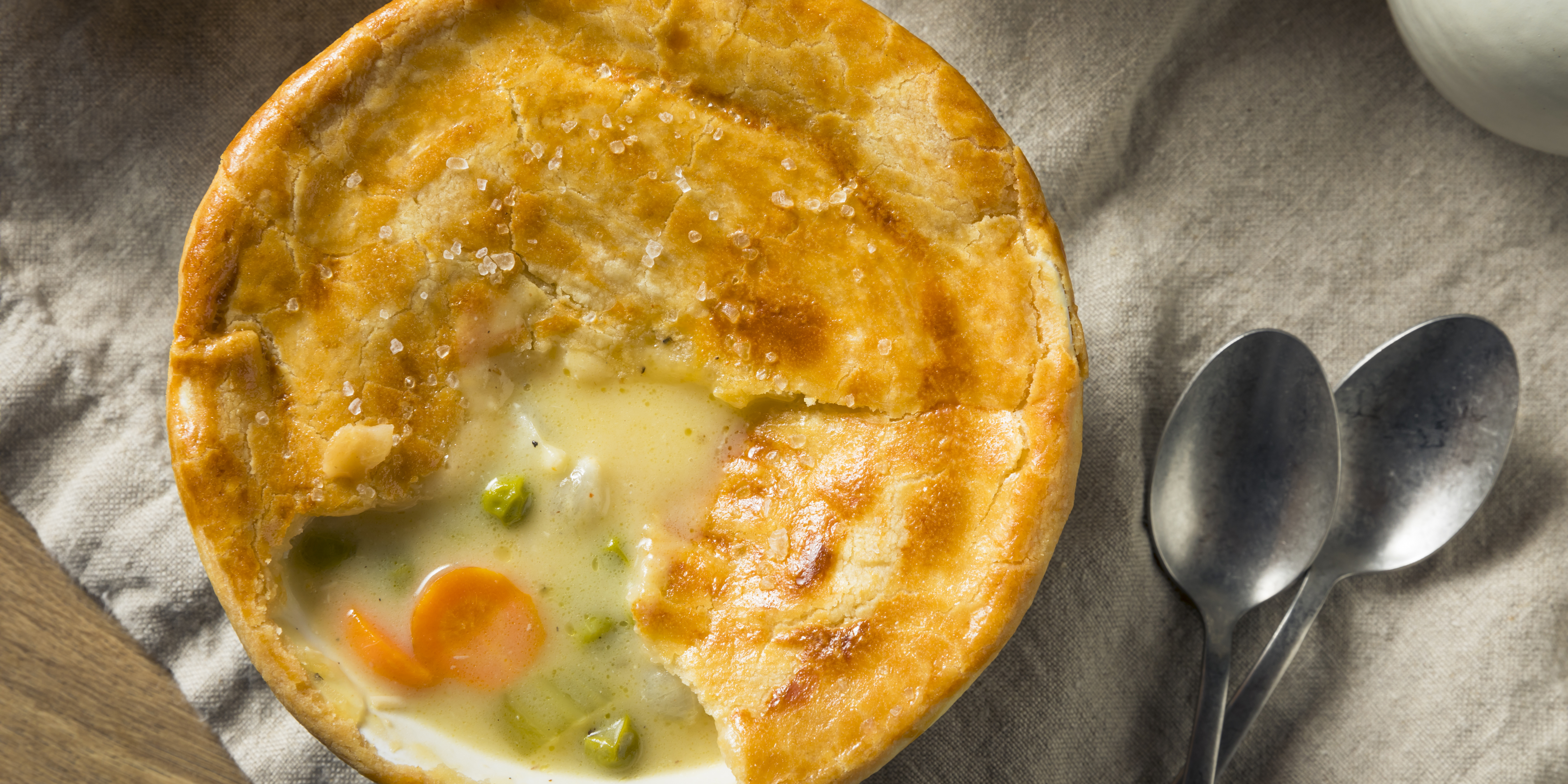 chicken pot pie with spoons