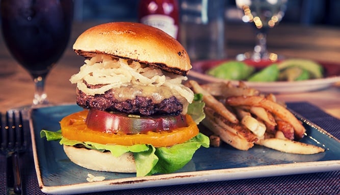 burger and fries